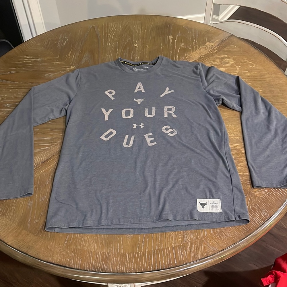 Under armour project rock long sleeve shirt.